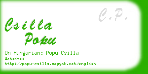 csilla popu business card